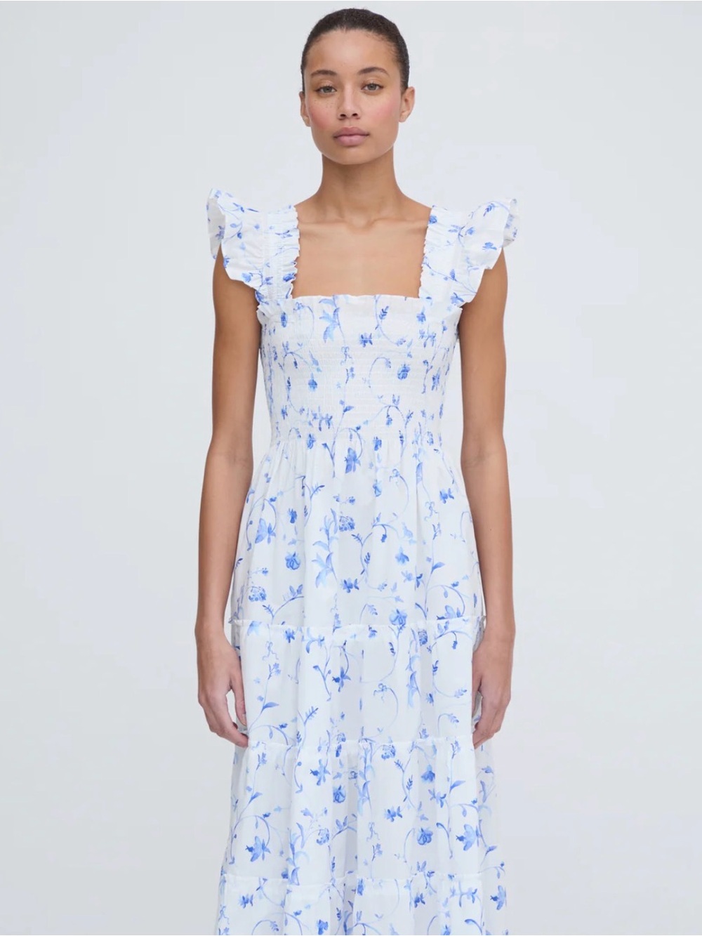 The Ellie Nap Dress in Blue Botanical Size M